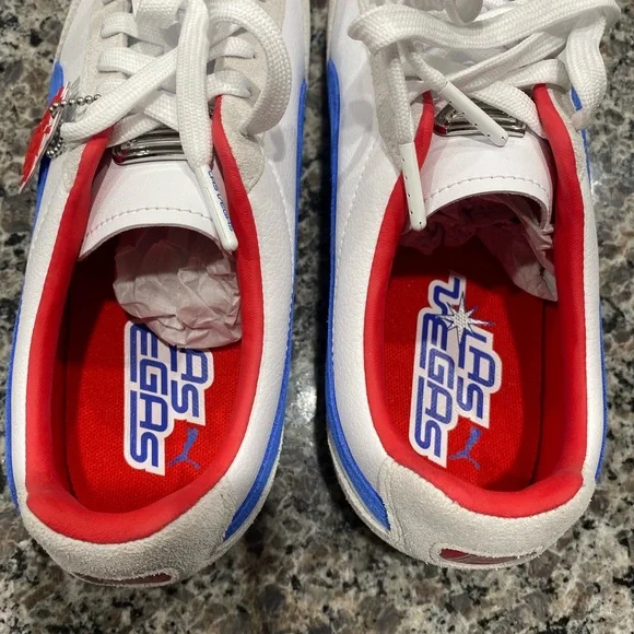 Puma; Las Vegas White and Blue Sneakers with Red Accents; New in box - Picture 5 of 7